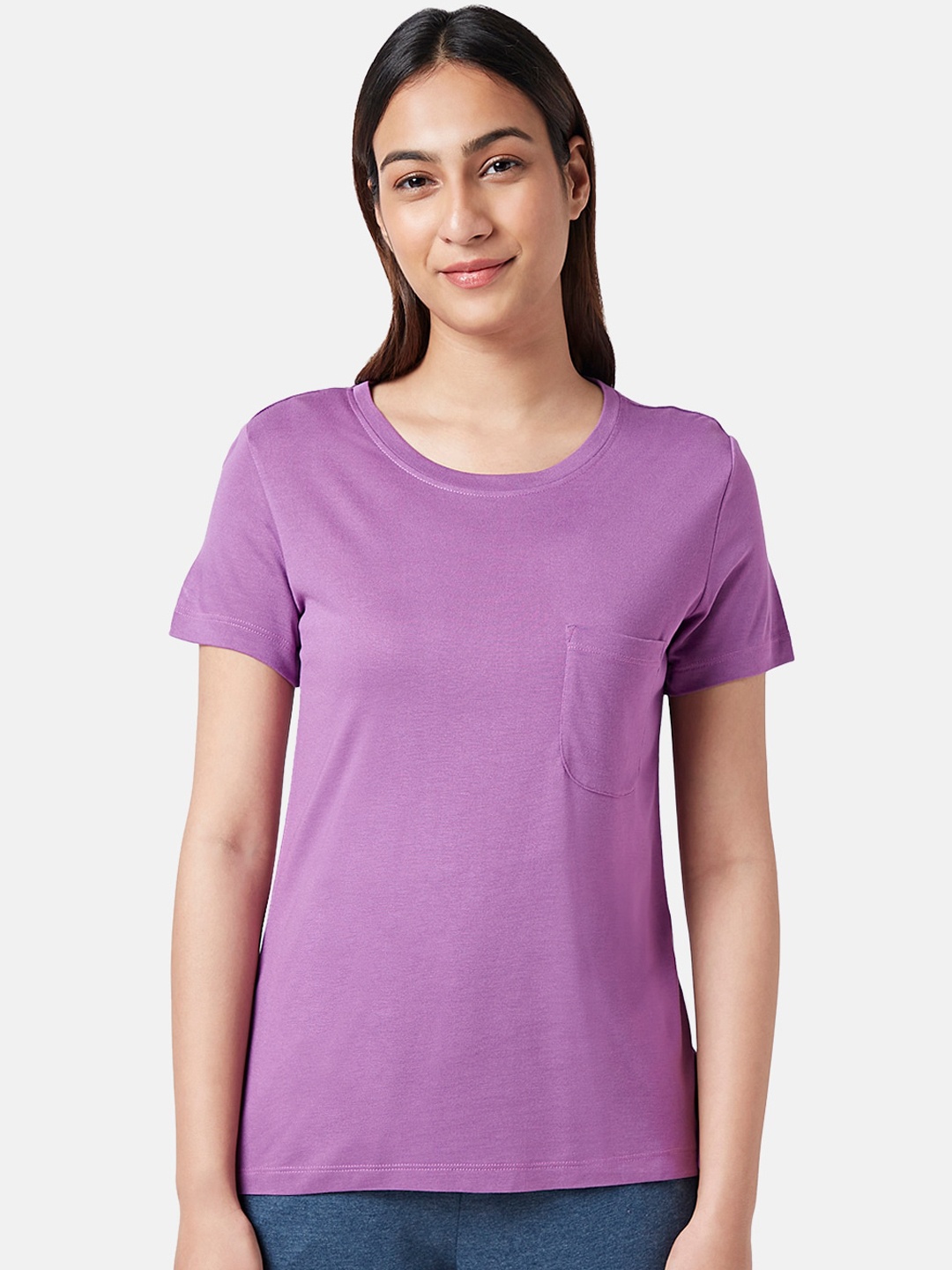 

Dreamz by Pantaloons Round Neck Lounge T-shirt, Lavender
