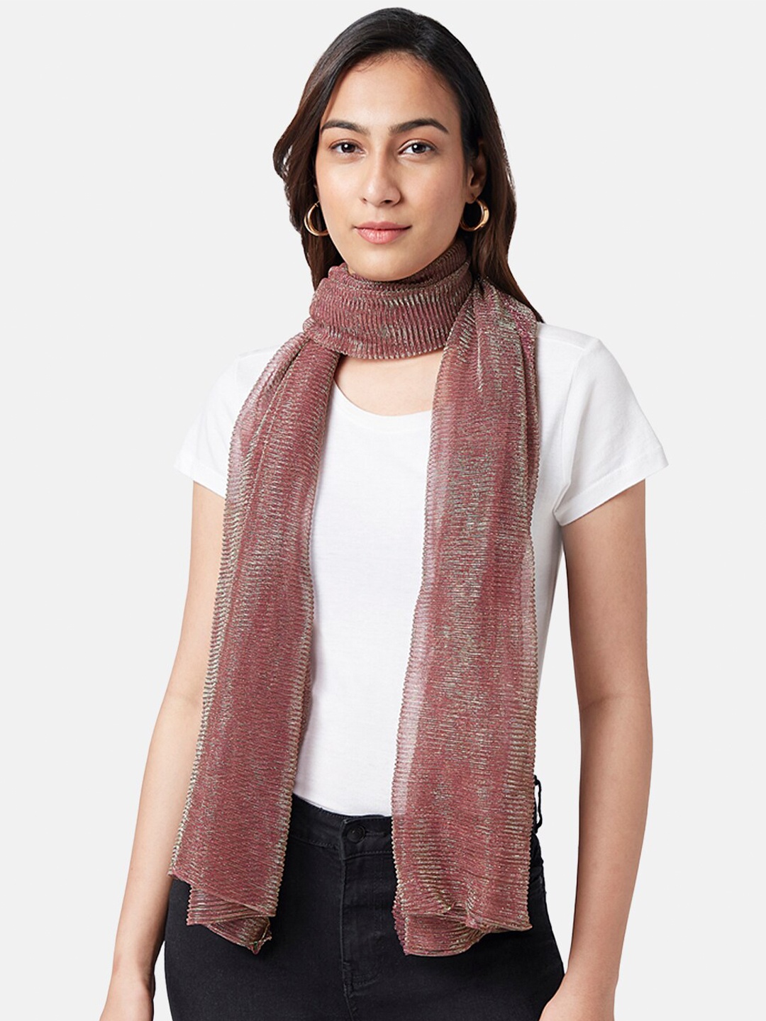 

Honey by Pantaloons Self Design Scarf, Rust