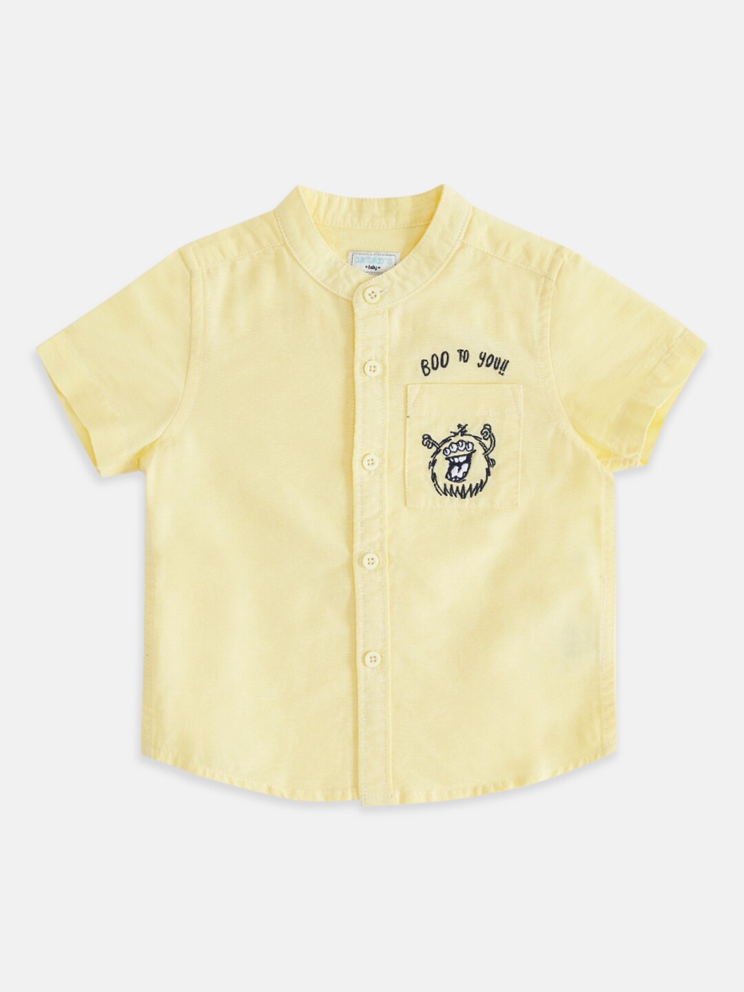 

Pantaloons Baby Infant Boys Mandarin Collar Cotton Casual Shirt, Yellow