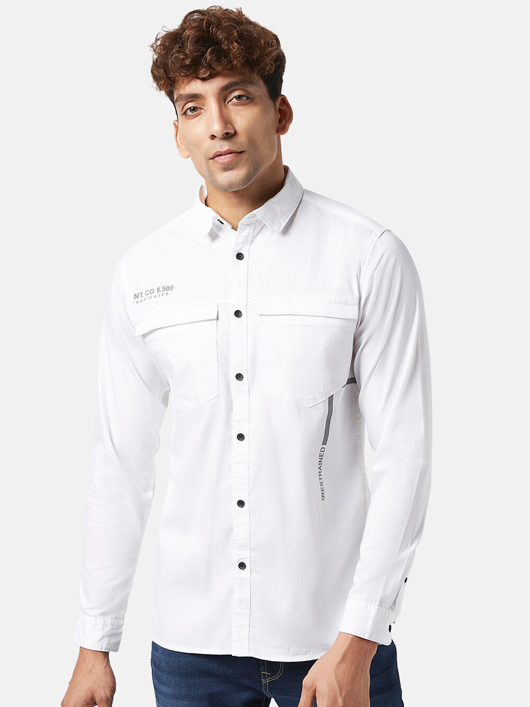 

SF JEANS by Pantaloons Cotton Slim Fit Casual Shirt, White