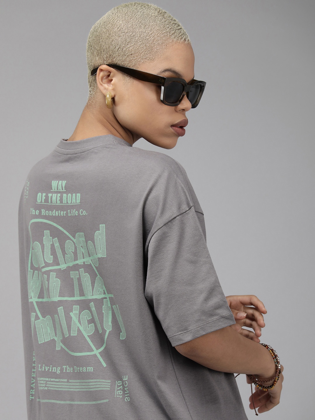 

Roadster Printed Boxy T-shirt, Grey