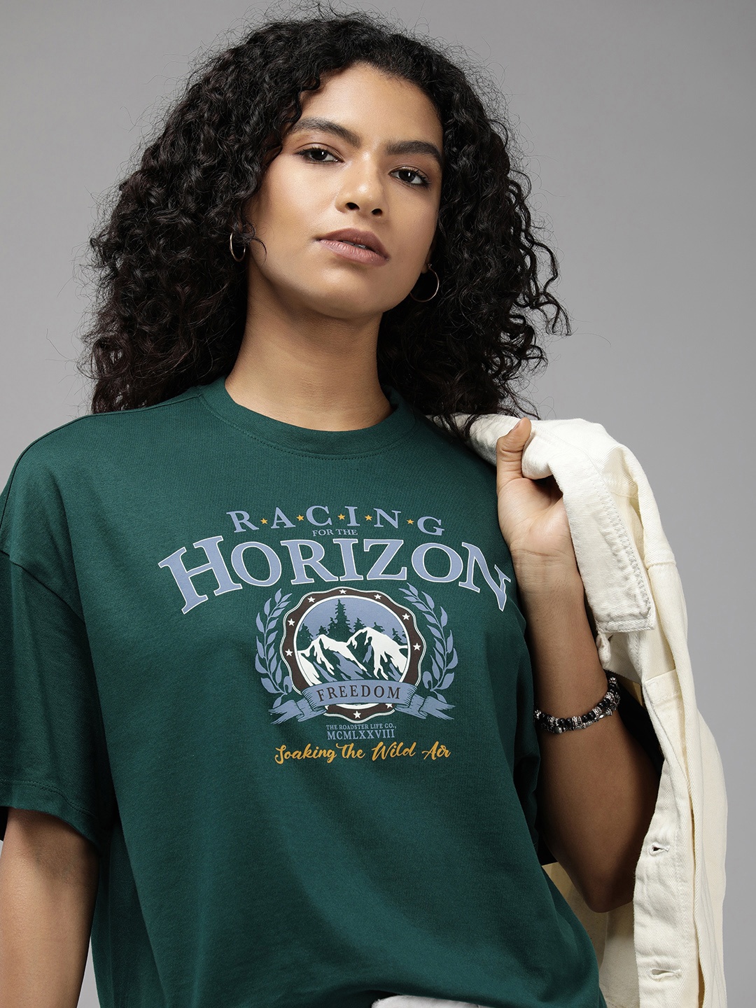 

Roadster Printed Boxy T-shirt, Green