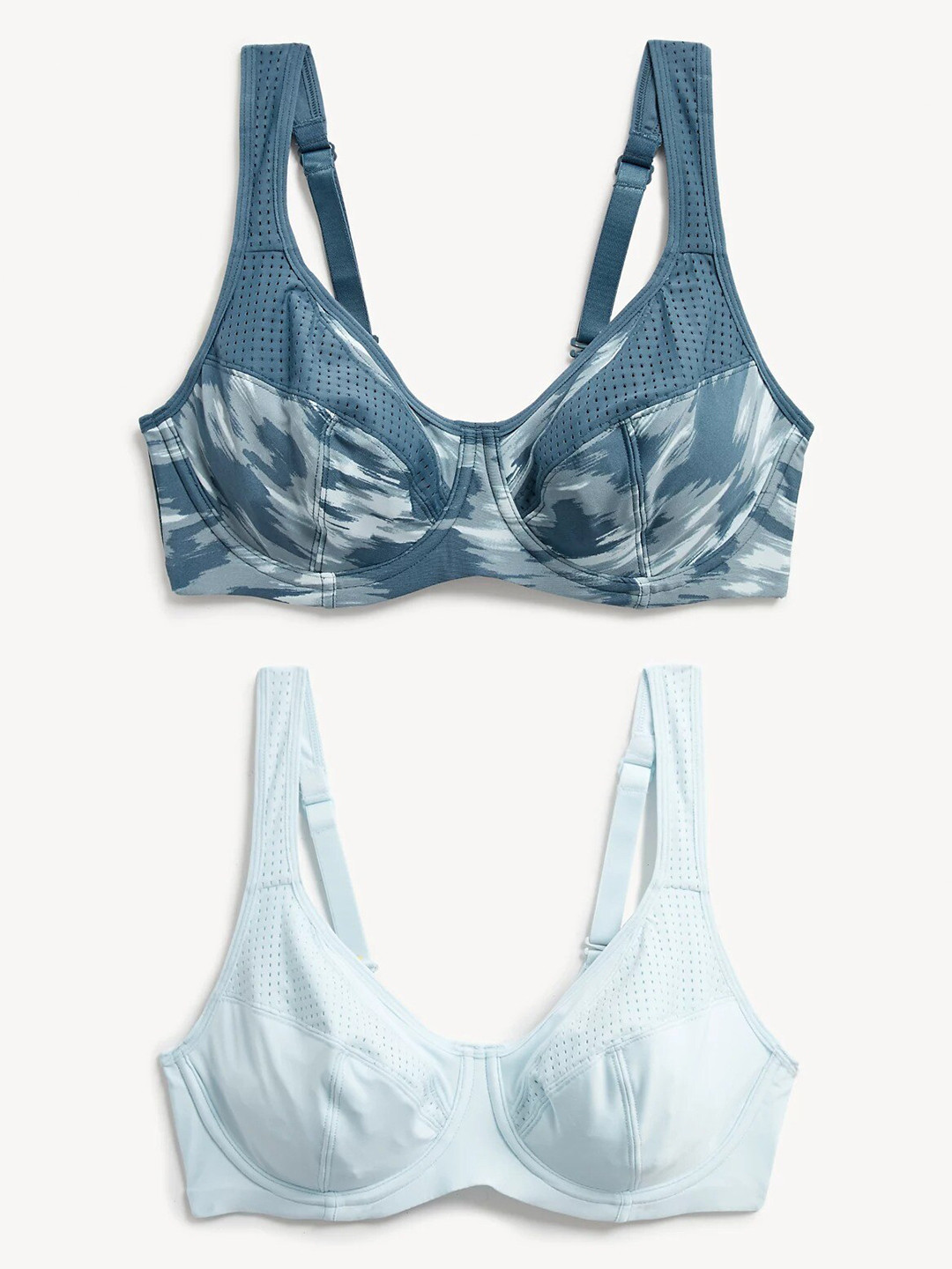 

Marks & Spencer Pack Of 2 Abstract Printed Non Padded Underwired Workout Bra T336356, Grey