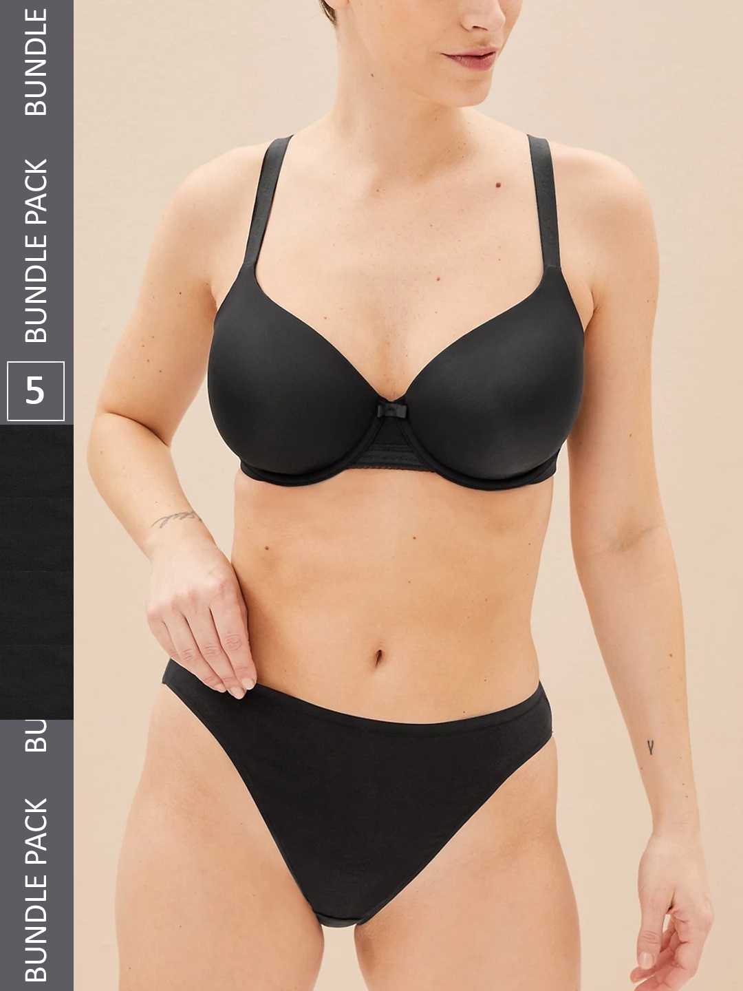 

Marks & Spencer Women Pack Of 5 Basic Briefs, Black