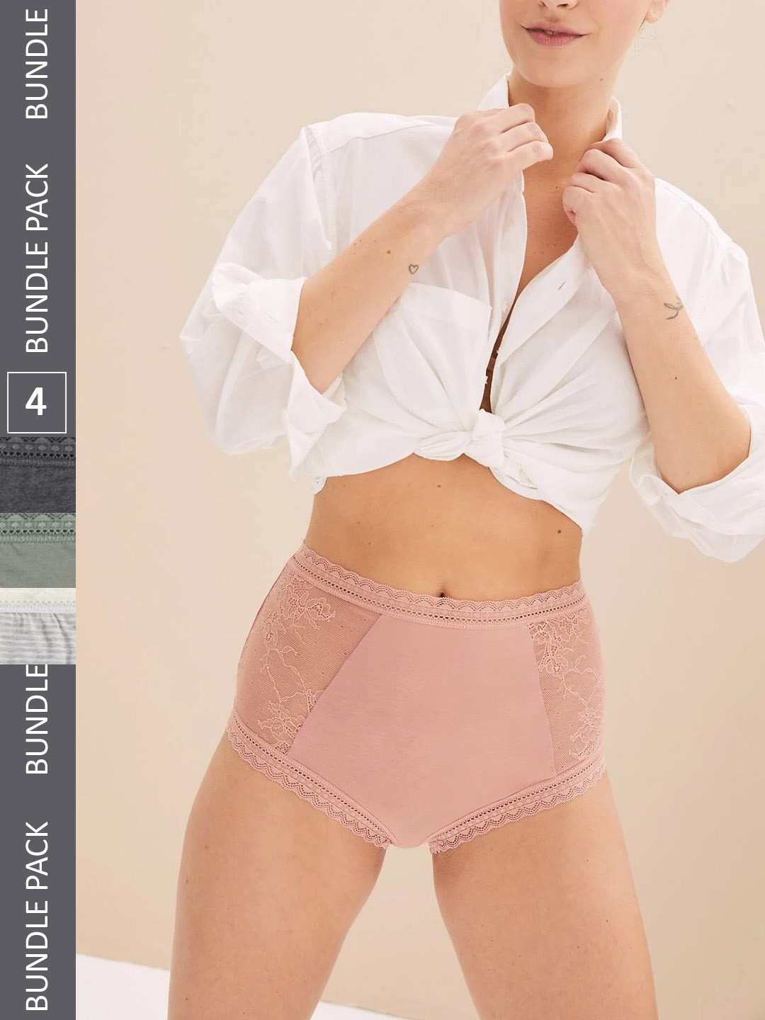 

Marks & Spencer Women Pack Of 4 Self-Design Basic Briefs, Pink