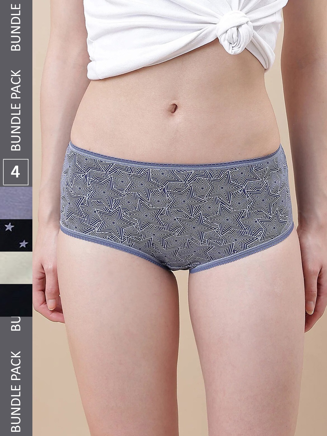 

Marks & Spencer Women Pack Of 5 Printed Basic Briefs, Lavender