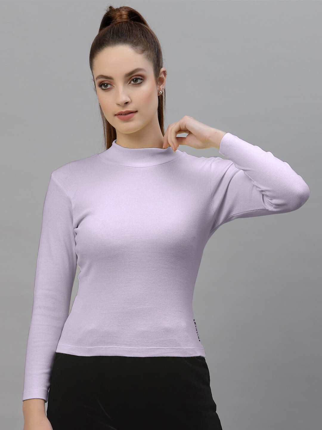 

Friskers High Neck Cotton Top, Purple