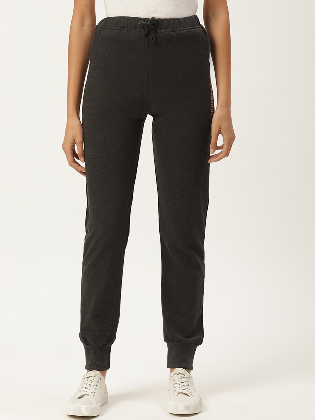 

MBeautiful Women Cotton Straight-fit Joggers, Charcoal
