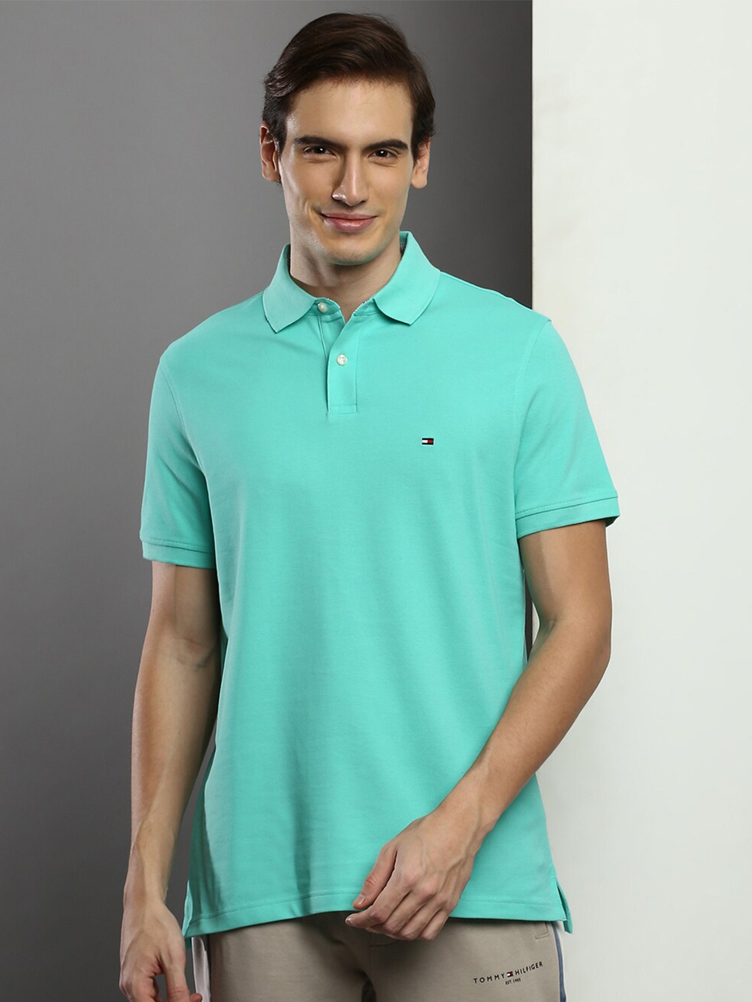 

Tommy Hilfiger Polo Collar Casual Cotton T-shirt, Green