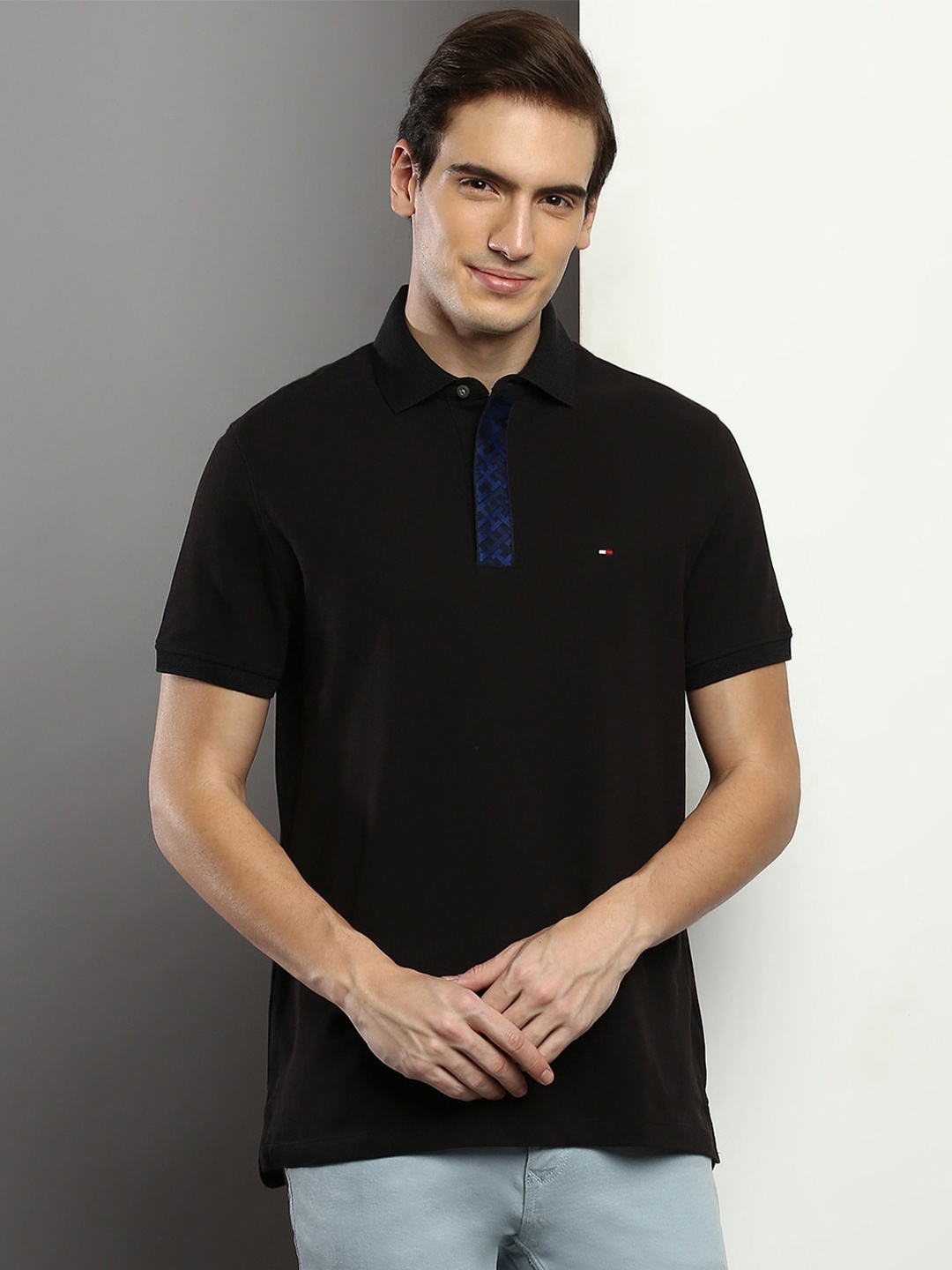 

Tommy Hilfiger Polo Collar Pure Cotton T-shirt, Black