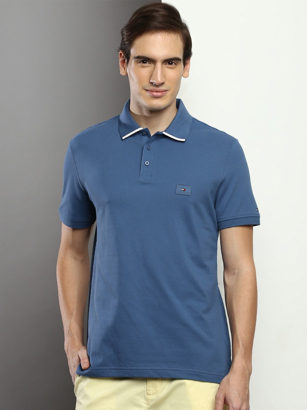

Tommy Hilfiger Polo Collar Regular Fit Organic Cotton T-shirt, Blue