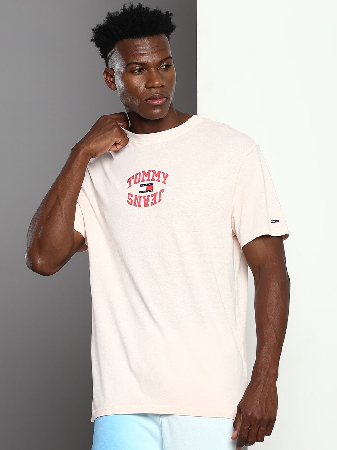 

Tommy Hilfiger Brand Logo Printed Pure Cotton T-shirt, Pink