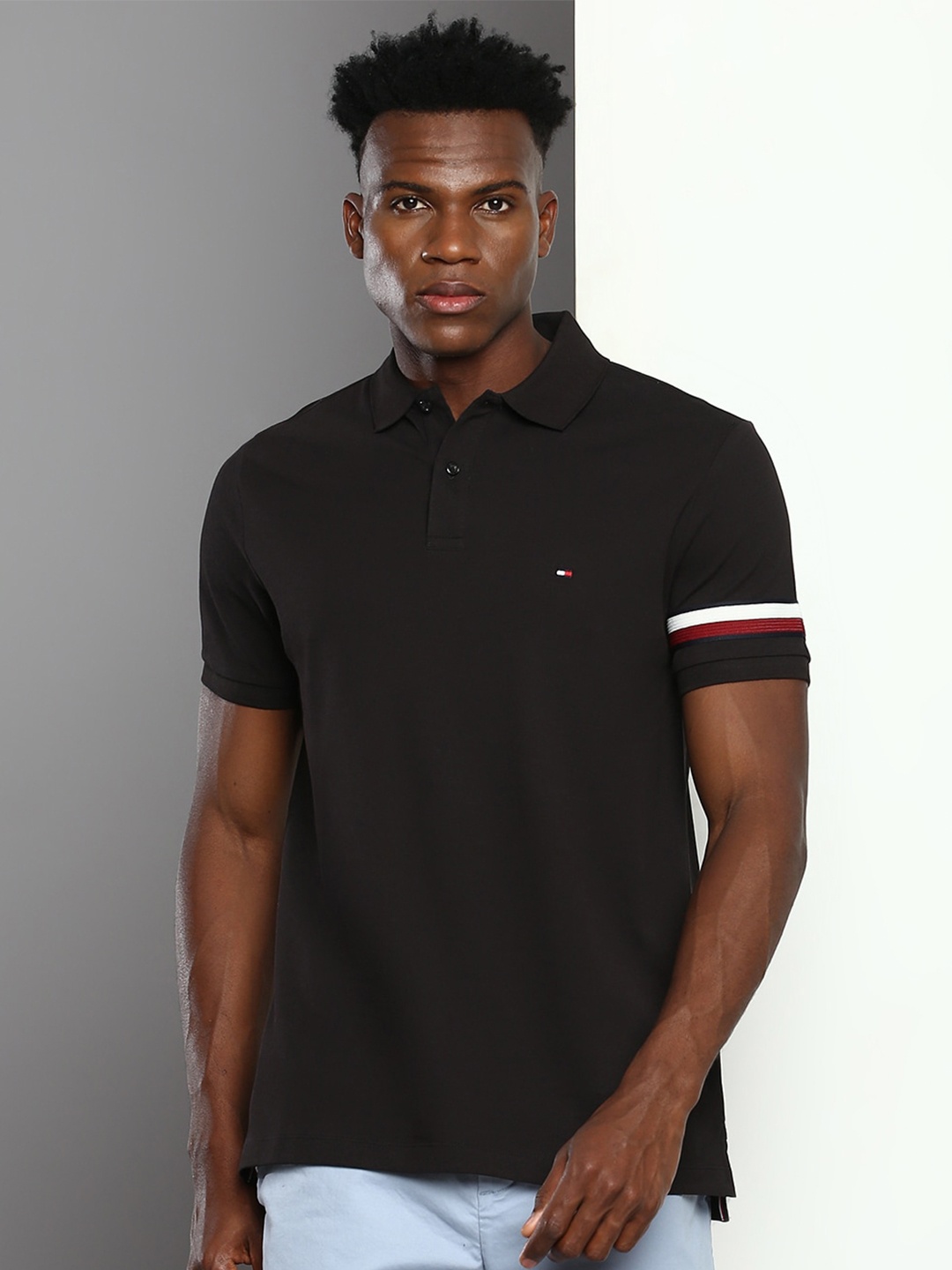 

Tommy Hilfiger Polo Collar Regular Fit T-shirt, Black