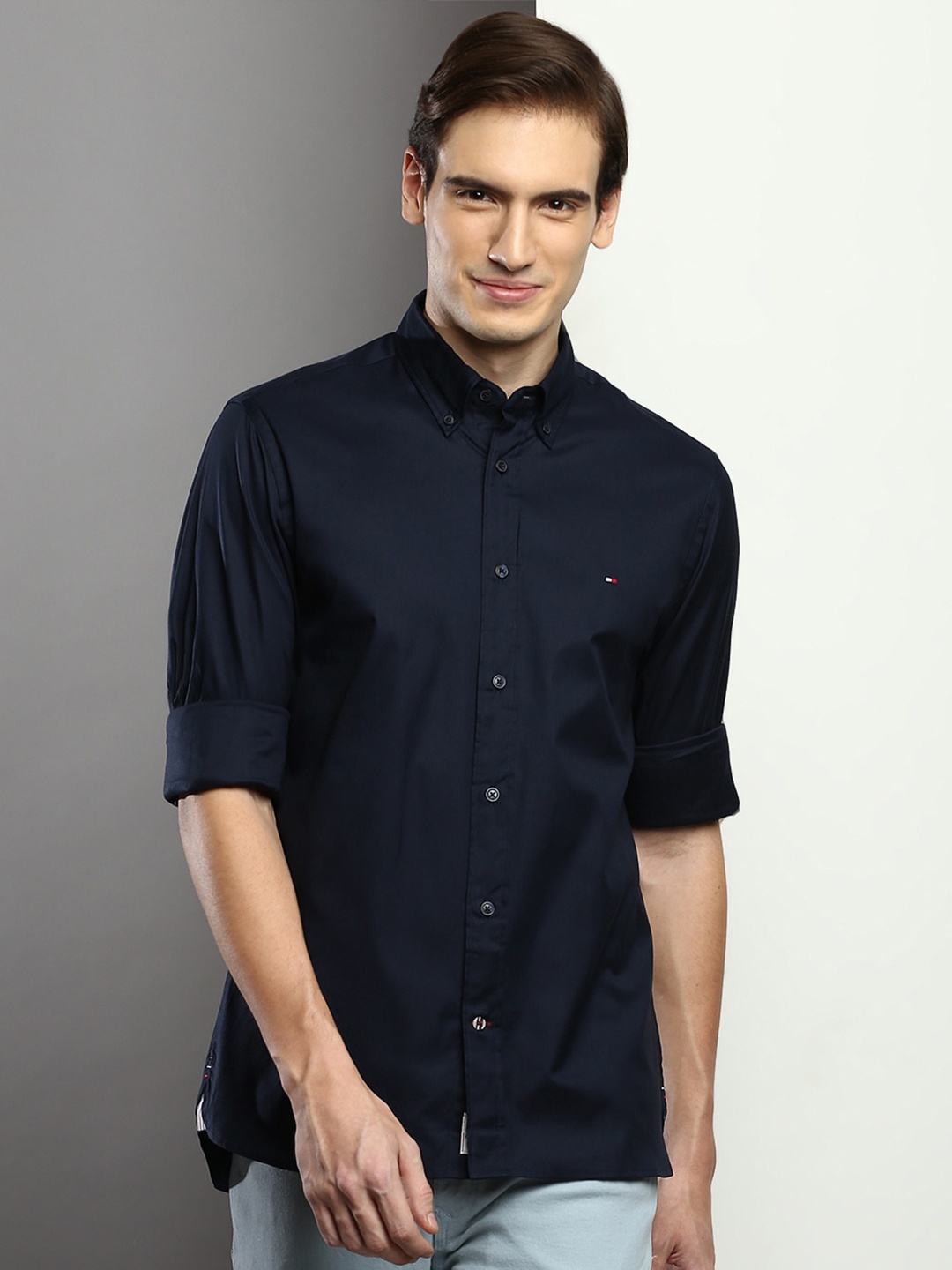 

Tommy Hilfiger Button-Down Collar Oxford Casual Shirt, Navy blue