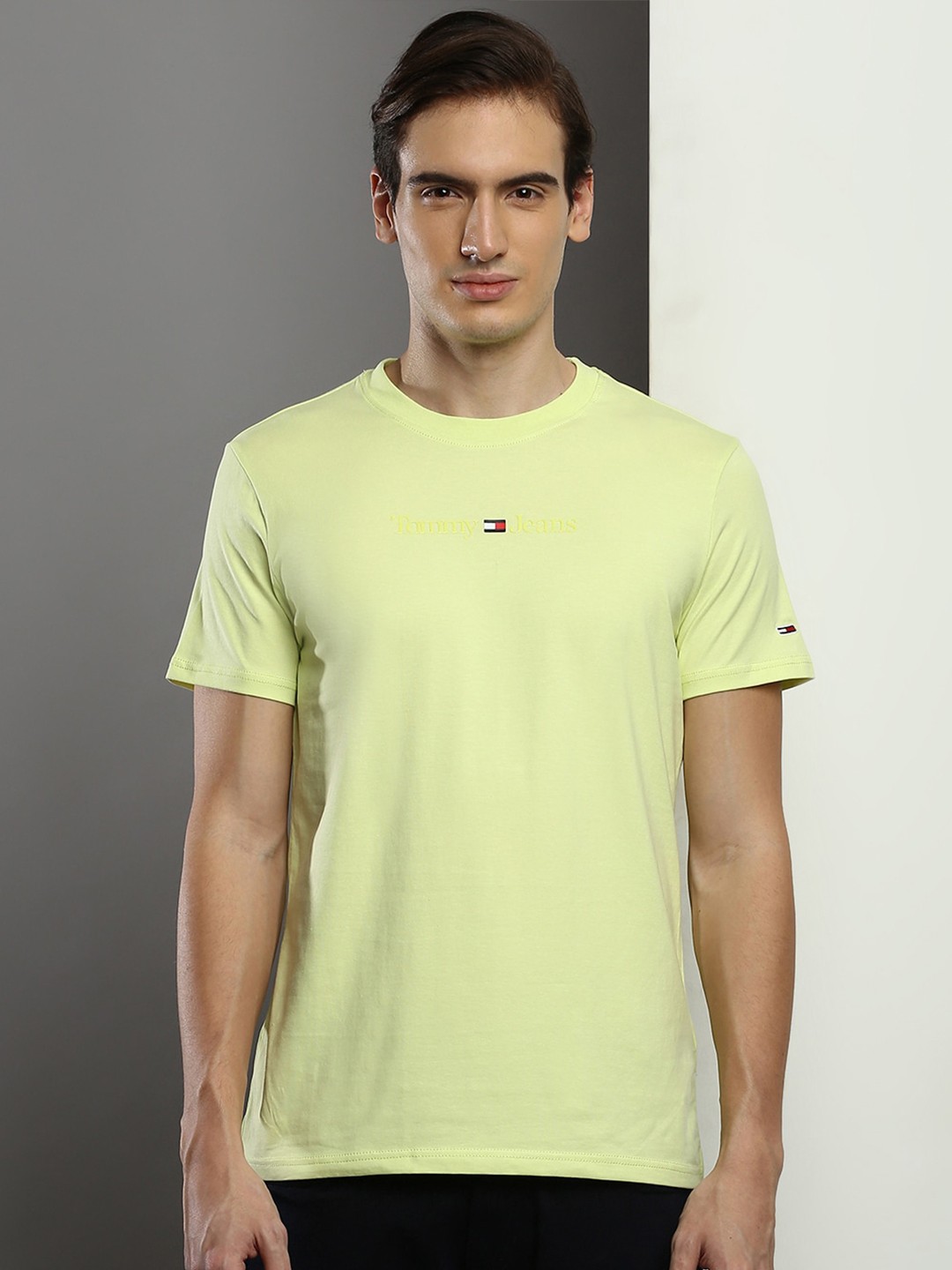 

Tommy Hilfiger Round Neck Short Sleeves Slim Fit T-shirt, Yellow