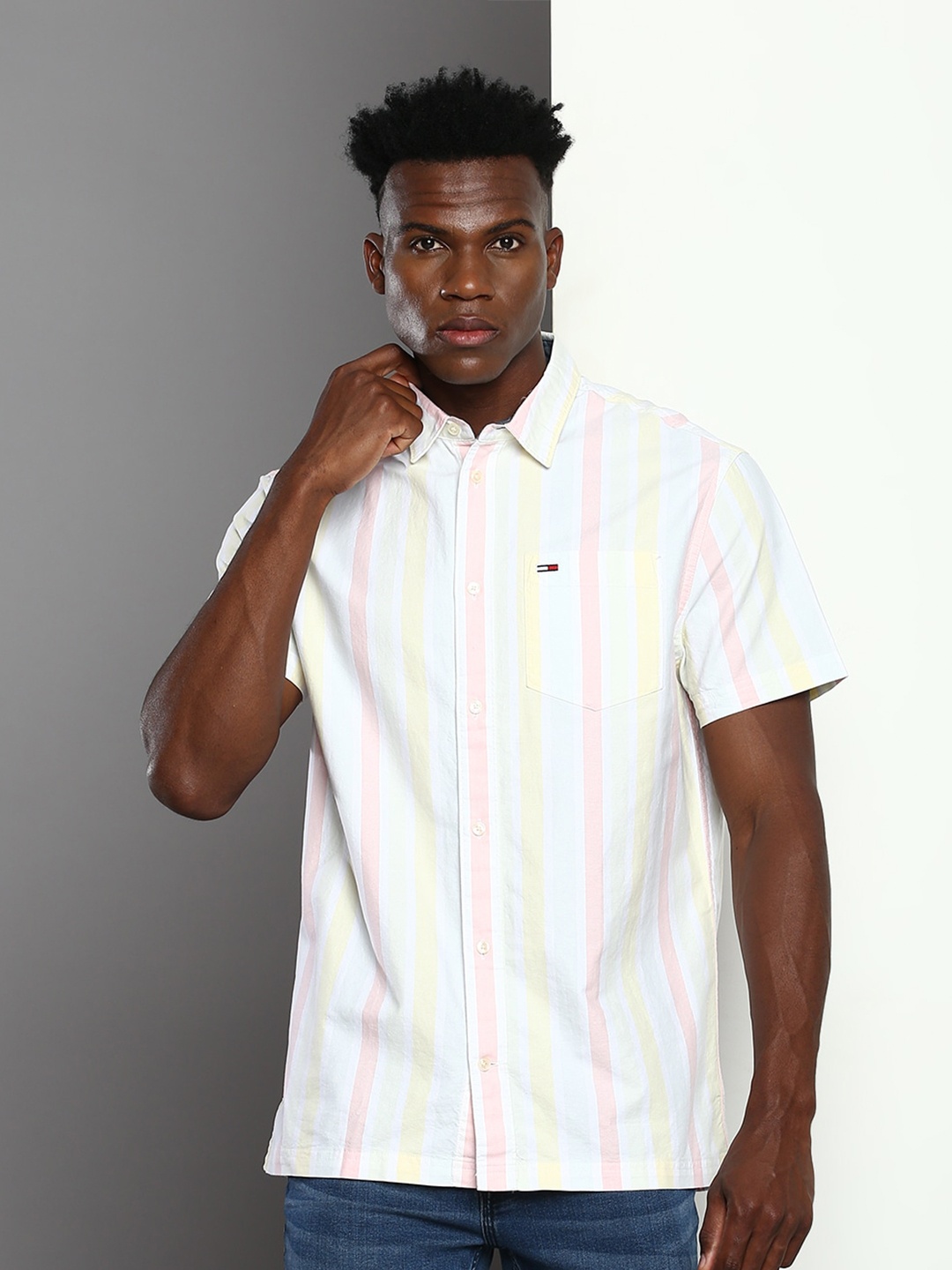 

Tommy Hilfiger Classic Vertical Stripes Striped Pure Cotton Casual Shirt, White