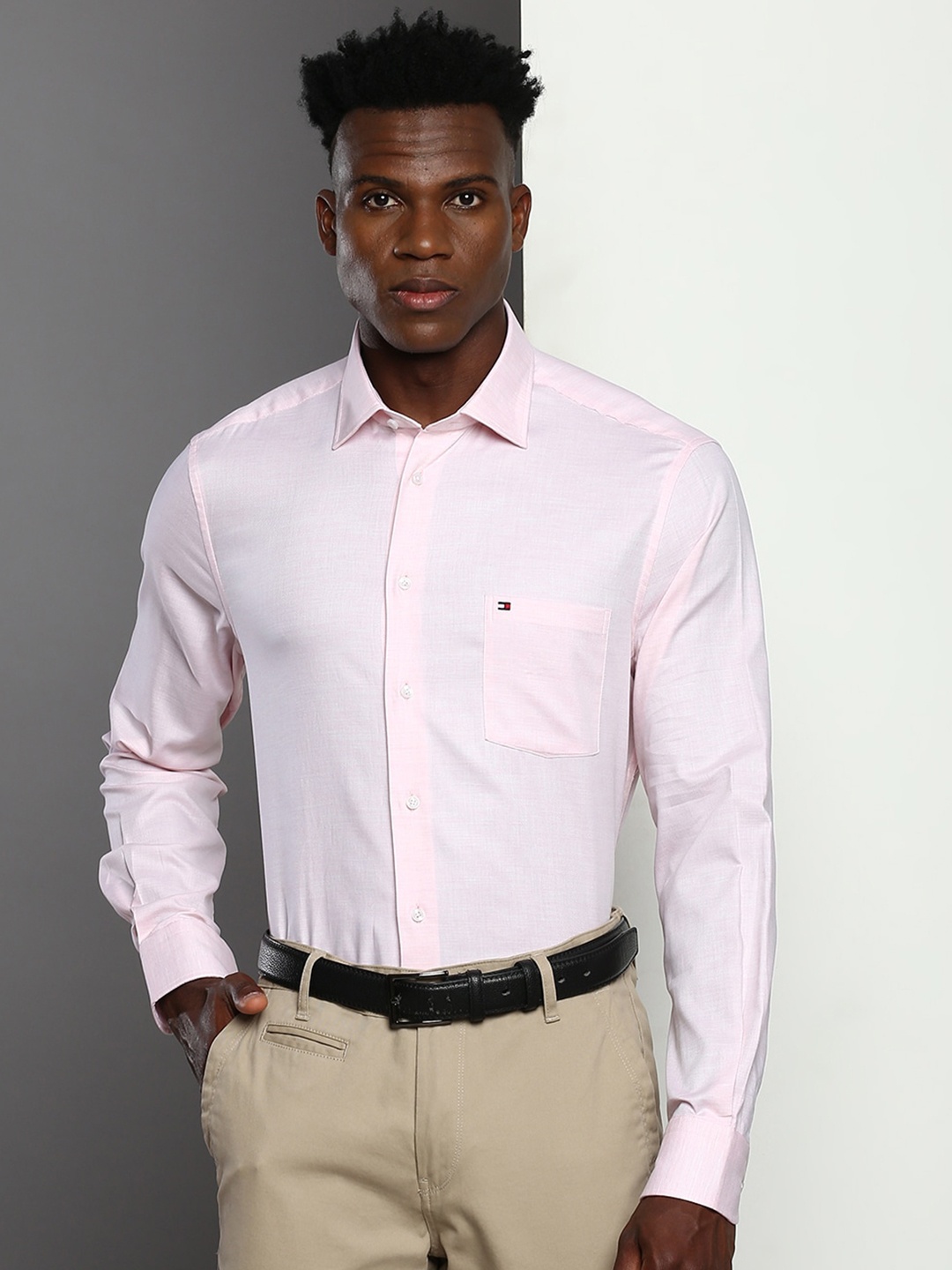

Tommy Hilfiger Regular Fit Pure Cotton Formal Shirt, Pink