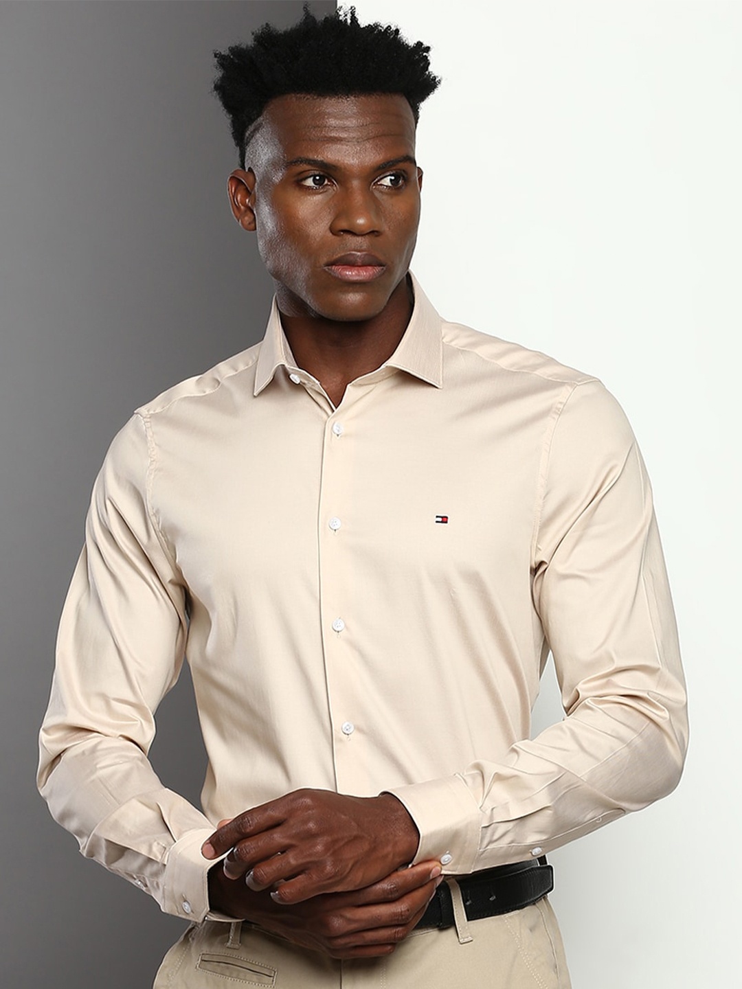 

Tommy Hilfiger Slim Fit Twill Formal Shirt, Beige