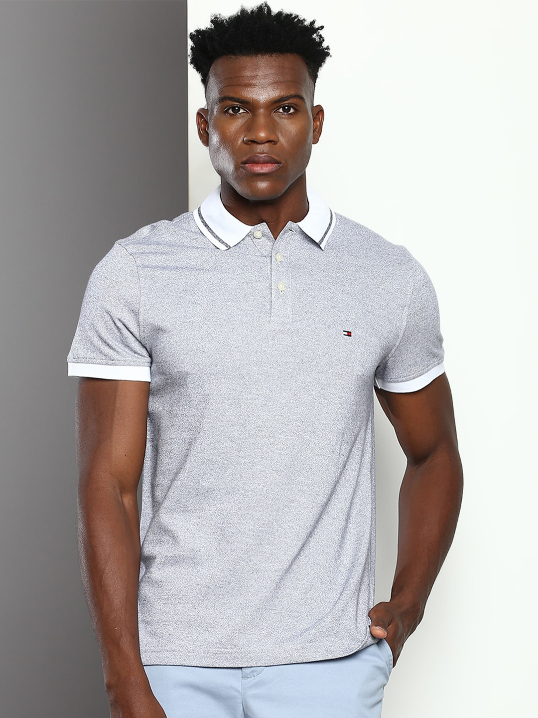 

Tommy Hilfiger Polo Collar Slim Fit Organic Cotton T-shirt, Grey