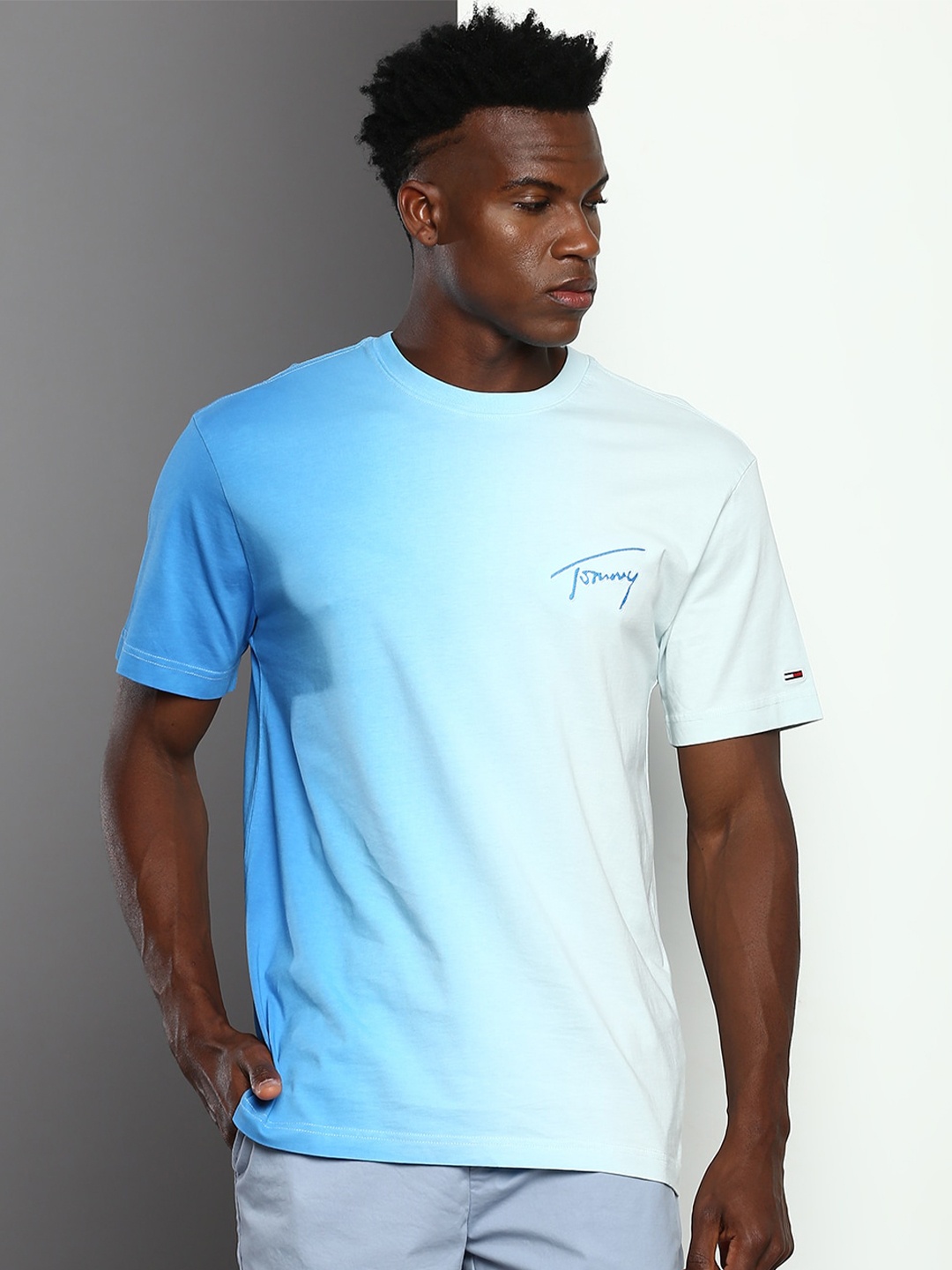 

Tommy Hilfiger Dyed Ombre Round Neck Casual T-shirt, Blue