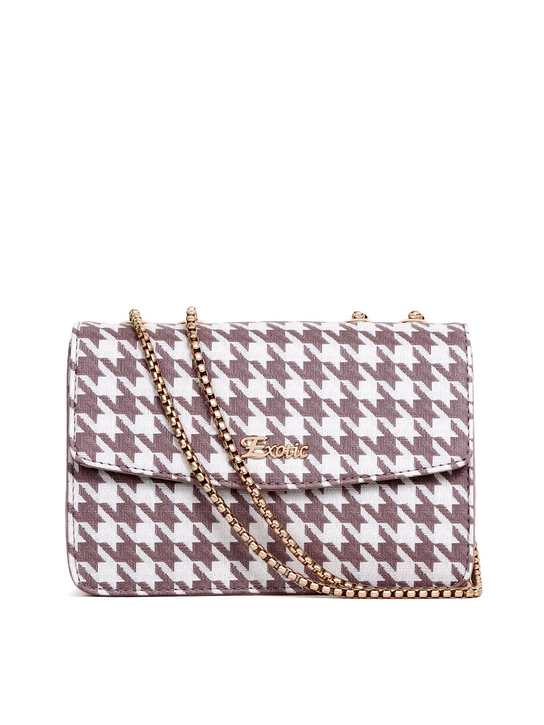 

Exotic Printed PU Water Resistant Structured Sling Bag, Pink
