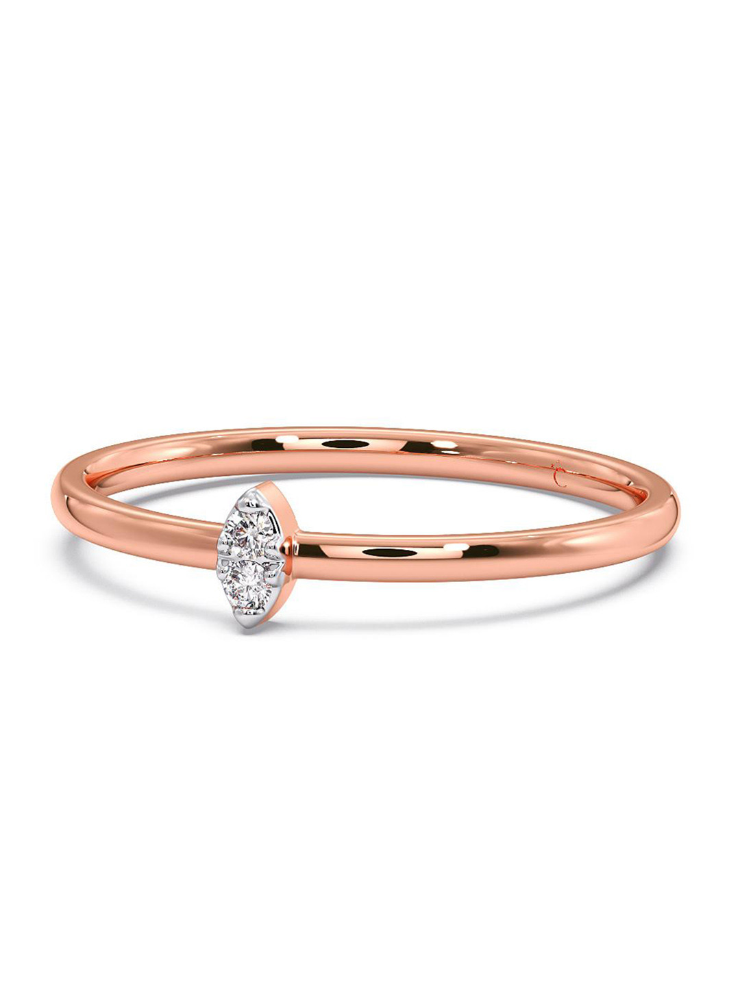

CANDERE A KALYAN JEWELLERS COMPANY 14KT Rose Gold Diamond Finger Ring-0.87 g
