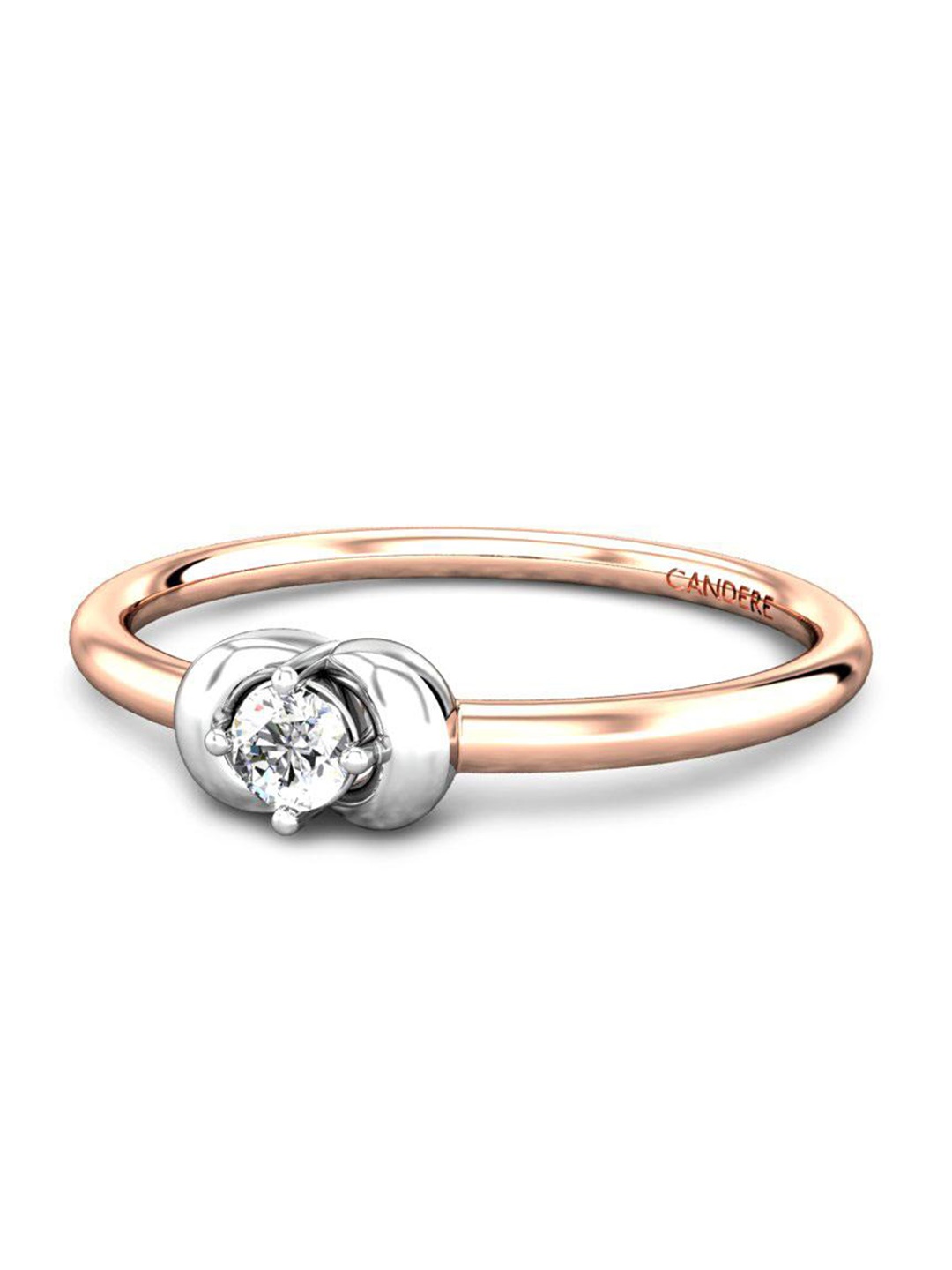 

CANDERE A KALYAN JEWELLERS COMPANY Diamond Studded 18k Rose Gold Ring-1.59 g