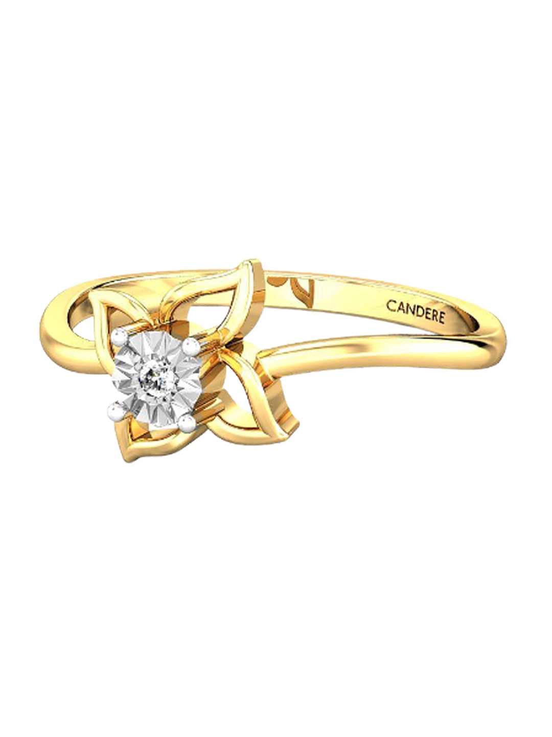 

CANDERE A KALYAN JEWELLERS COMPANY 14KT Gold Diamond Finger Ring-1.16 g, Yellow