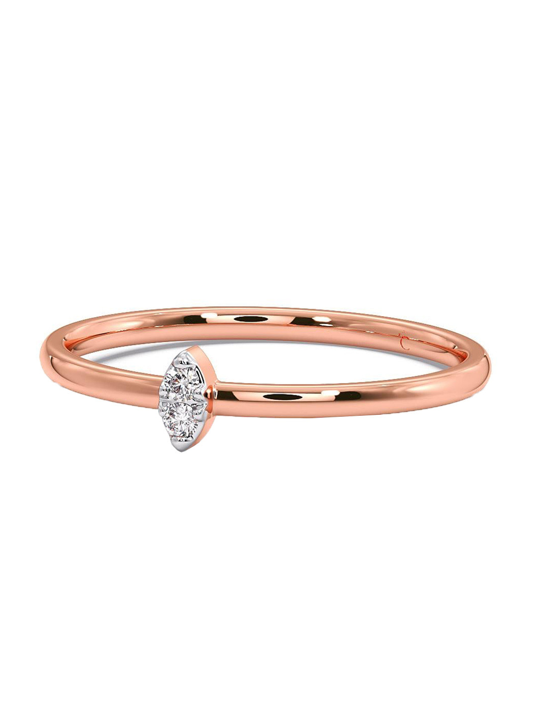 

CANDERE A KALYAN JEWELLERS COMPANY 14KT Rose Gold Diamond Finger Ring-0.9 g