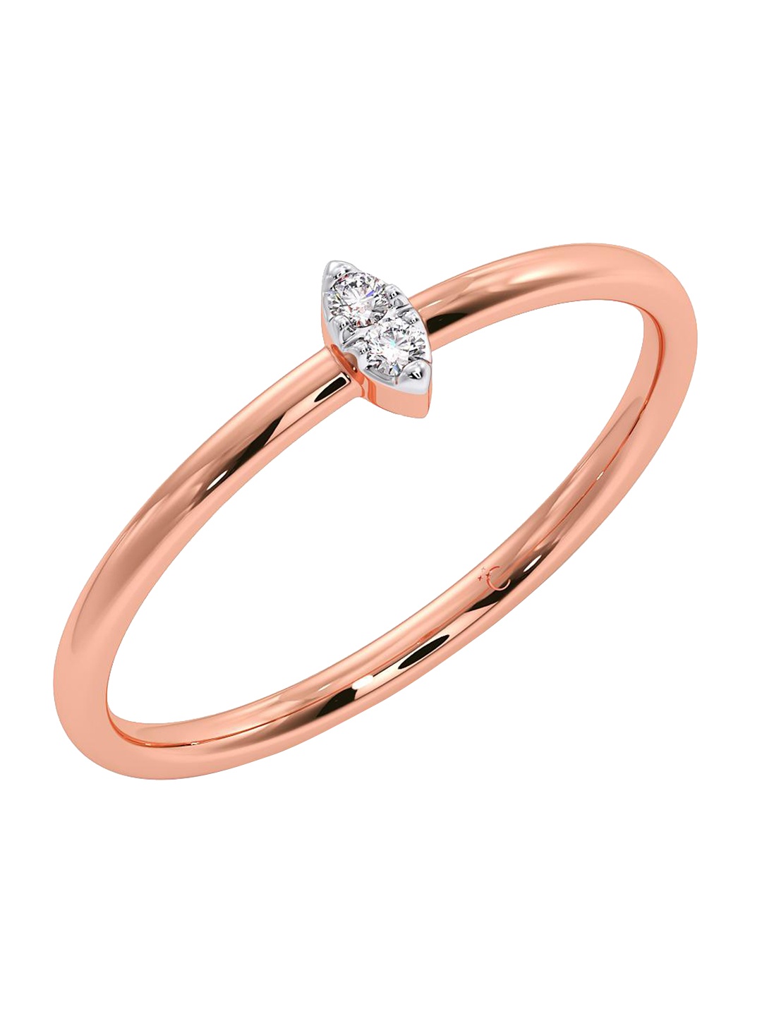 

CANDERE A KALYAN JEWELLERS COMPANY Diamond-Studded 14KT Rose Gold Ring