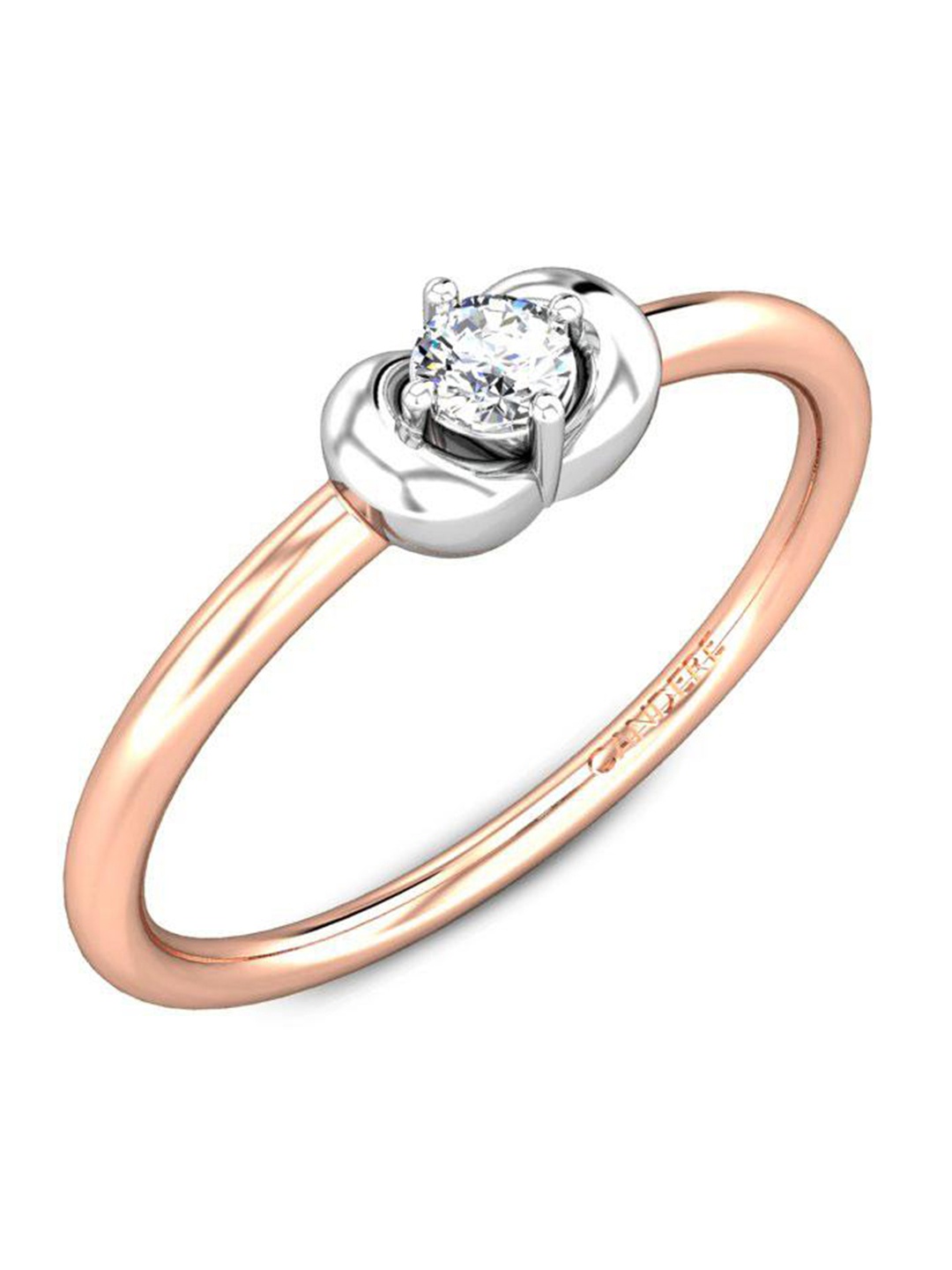 

CANDERE A KALYAN JEWELLERS COMPANY Diamond-Studded 14KT Rose Gold Ring- 1.28 g