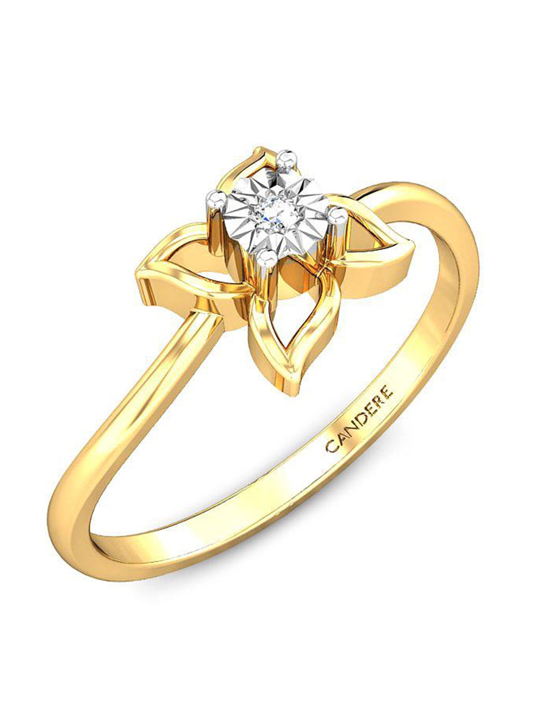 

CANDERE A KALYAN JEWELLERS COMPANY 14KT Gold Diamond Finger Ring- 1.26 gm, Yellow