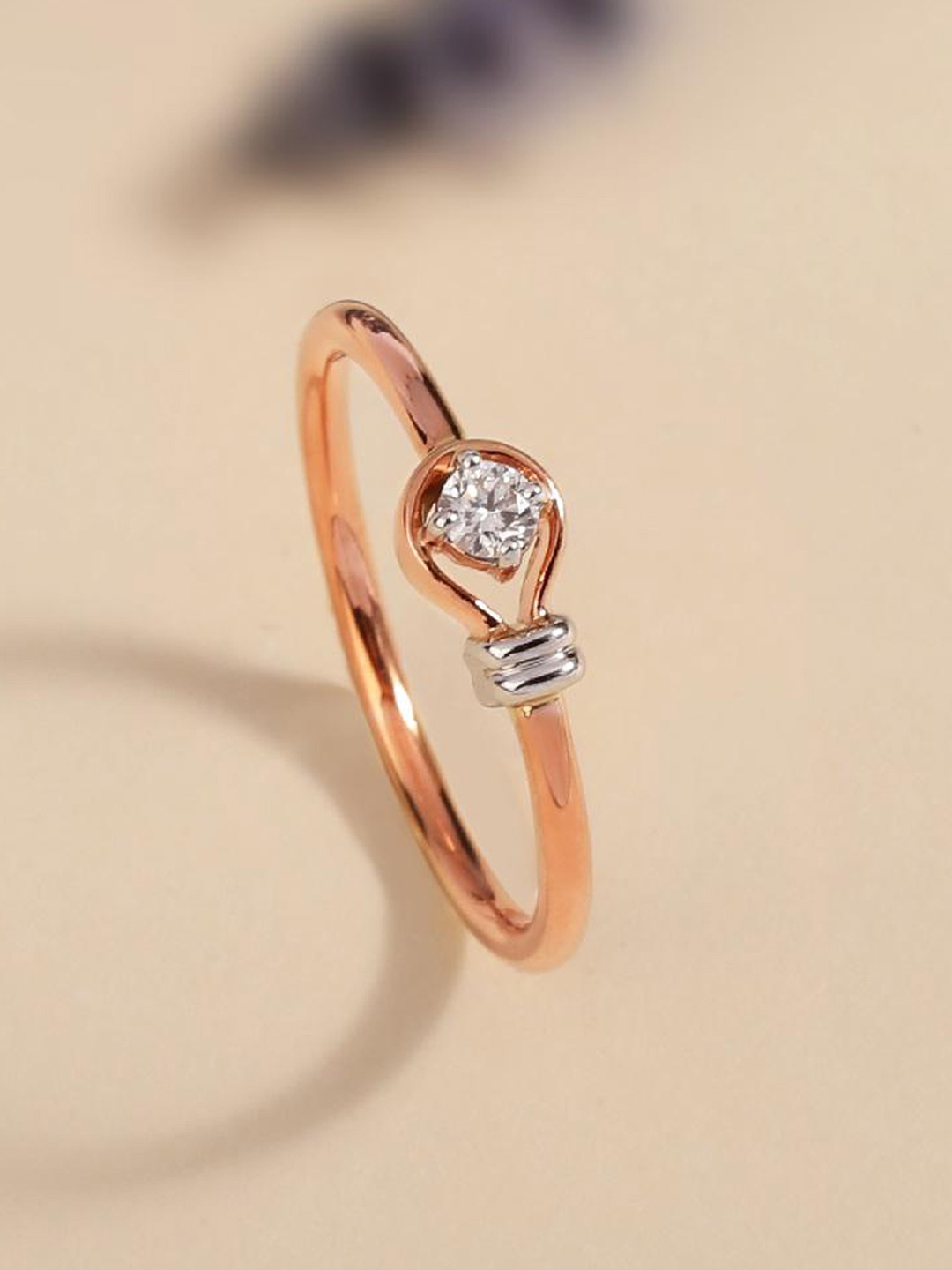 

CANDERE A KALYAN JEWELLERS COMPANY 14KT Rose-Gold Diamond Finger Ring- 1.11 gm