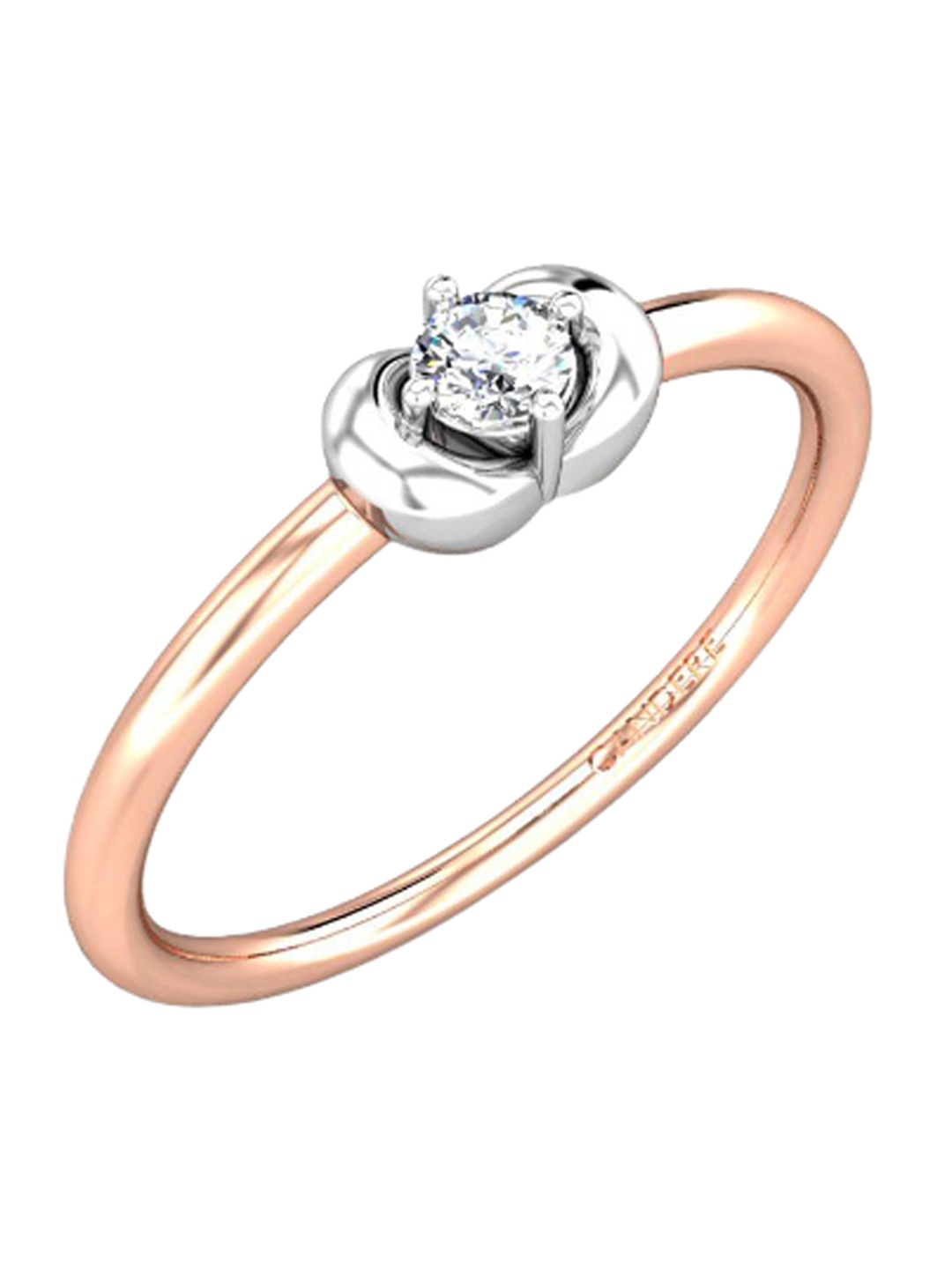 

CANDERE A KALYAN JEWELLERS COMPANY 14KT Rose Gold Diamond Finger Ring - 1.09 g