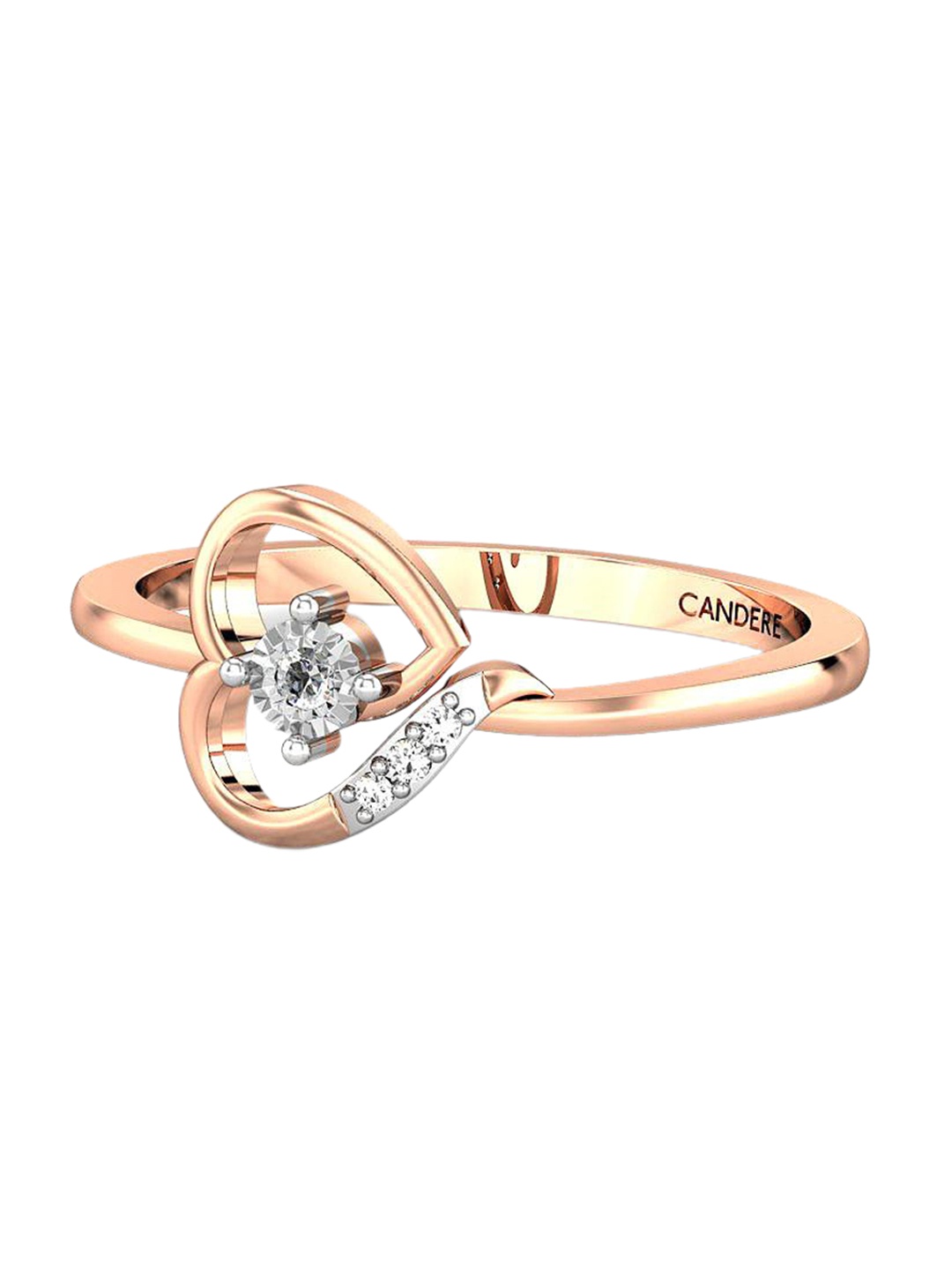 

CANDERE A KALYAN JEWELLERS COMPANY 14KT Rose Gold Diamond Finger Ring- 1.7 gm