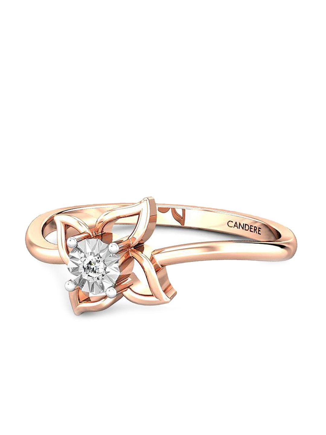 

CANDERE A KALYAN JEWELLERS COMPANY 18KT Rose Gold Diamond Finger Ring-1.83 g