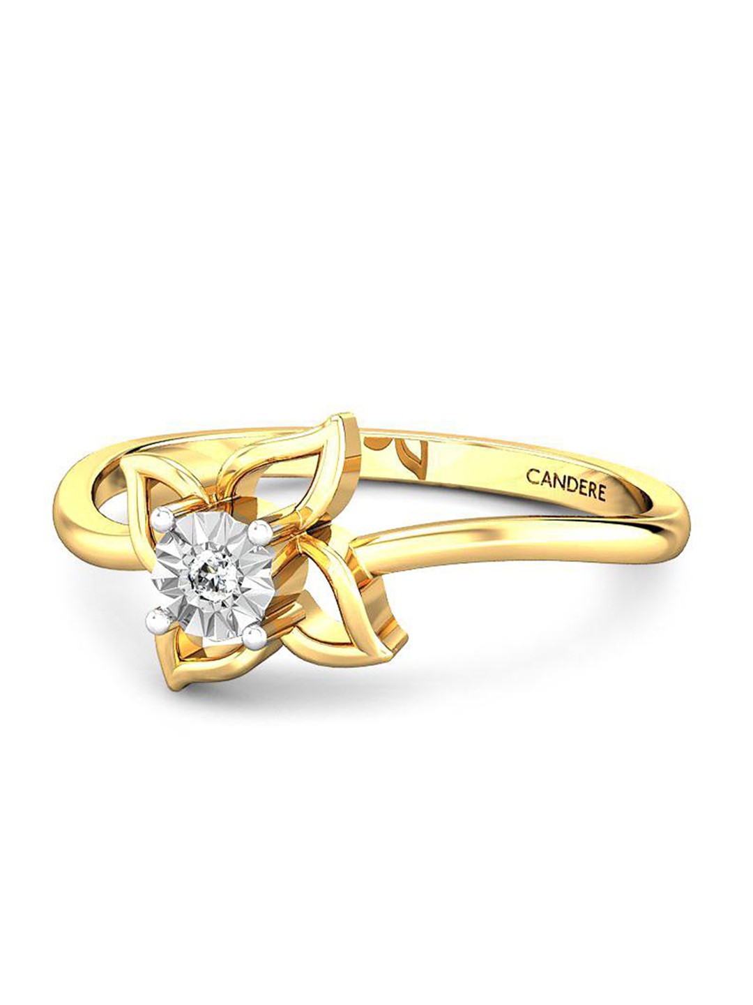 

CANDERE A KALYAN JEWELLERS COMPANY 14KT Gold Diamond Finger Ring-1.53 g, Yellow