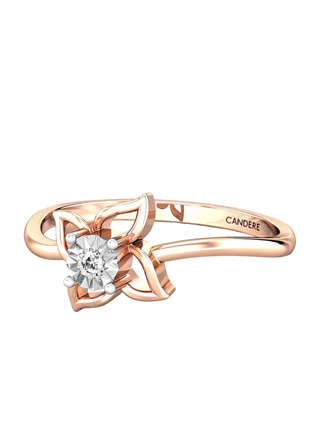 

CANDERE A KALYAN JEWELLERS COMPANY 14KT Rose Gold Diamond Finger Ring- 1.33 gm