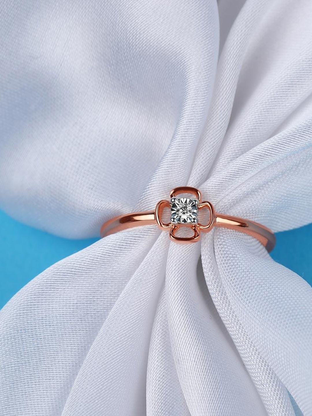 

CANDERE A KALYAN JEWELLERS COMPANY 14KT Rose Gold Diamond Finger Ring 1.81 g