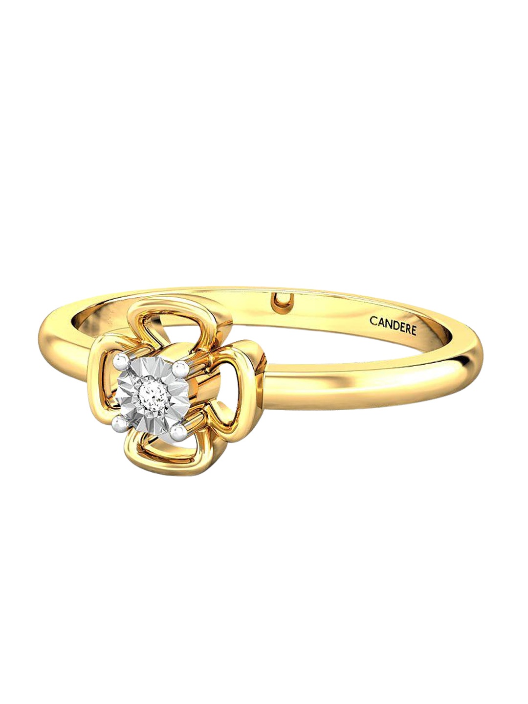 

CANDERE A KALYAN JEWELLERS COMPANY 14KT Gold Diamond Finger Ring- 1.92 gm, Yellow