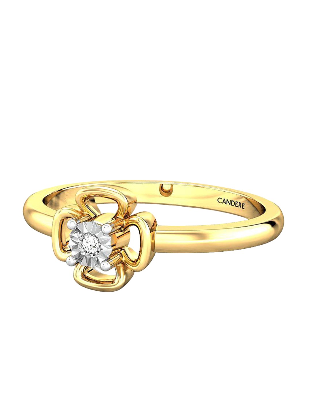 

CANDERE A KALYAN JEWELLERS COMPANY 14KT Gold Diamond Finger Ring-1.89 g, Yellow