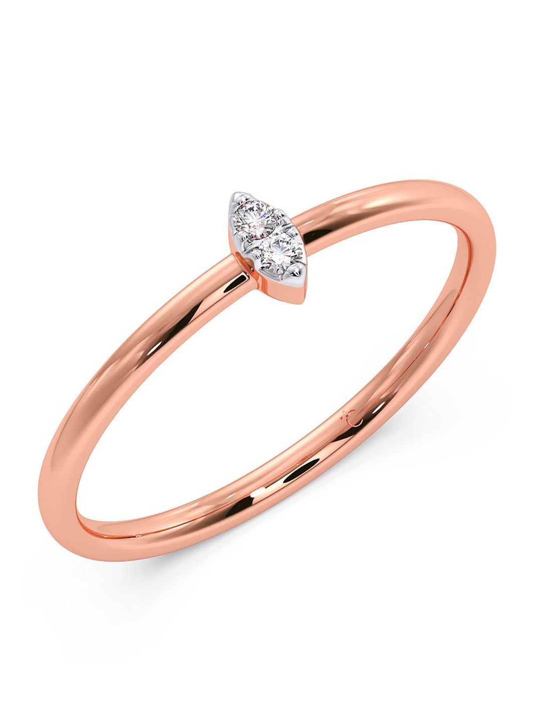

CANDERE A KALYAN JEWELLERS COMPANY Diamond-Studded 14KT Rose Gold Ring 1.03 g