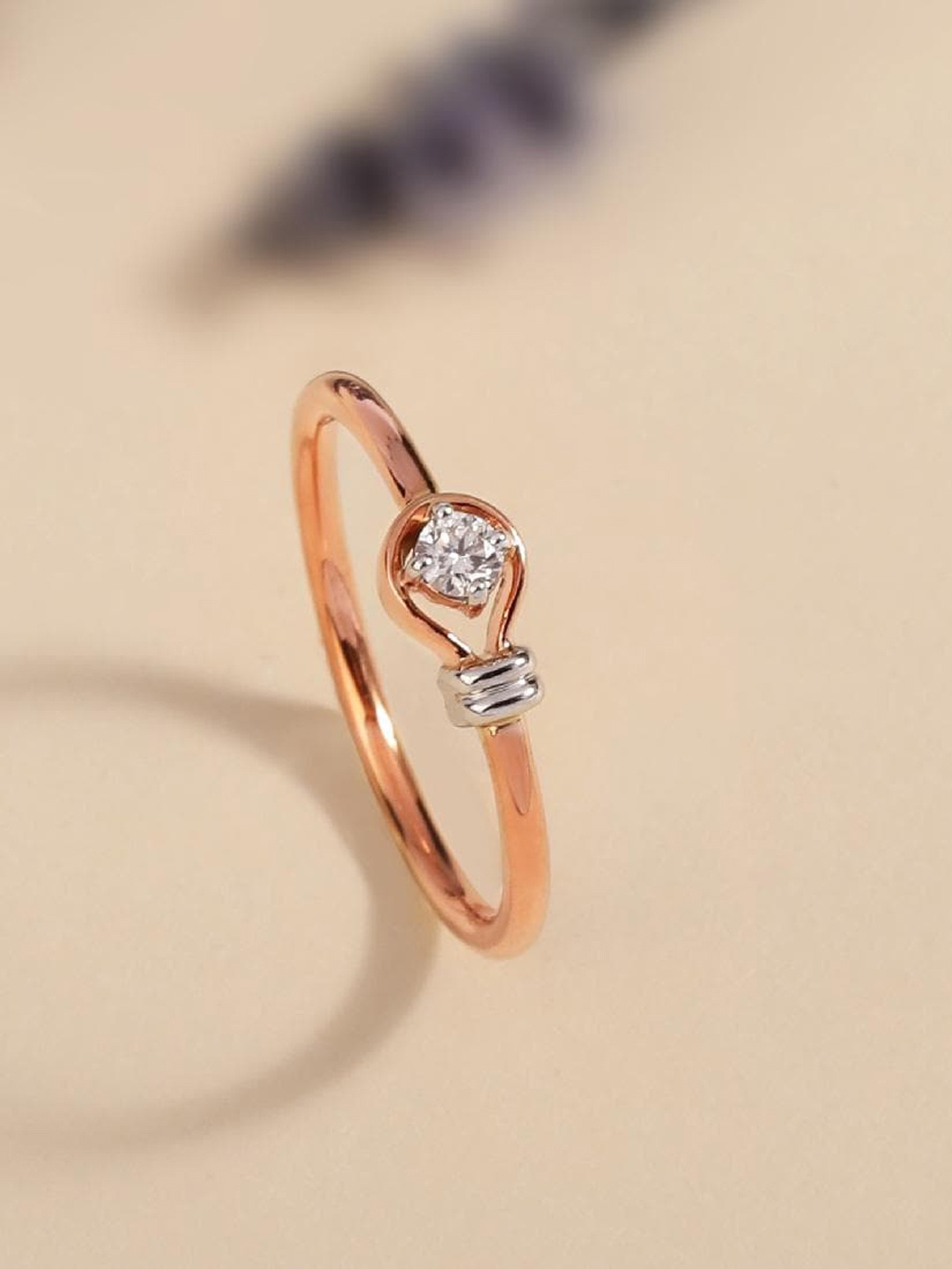 

CANDERE A KALYAN JEWELLERS COMPANY 18KT Rose-Gold Diamond Finger Ring 1.21 g