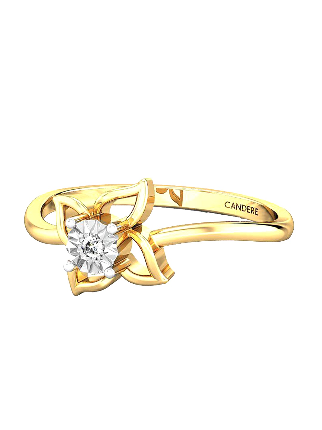 

CANDERE A KALYAN JEWELLERS COMPANY BIS Hallmark 14KT Gold Diamond Finger Ring-1.4g, Yellow