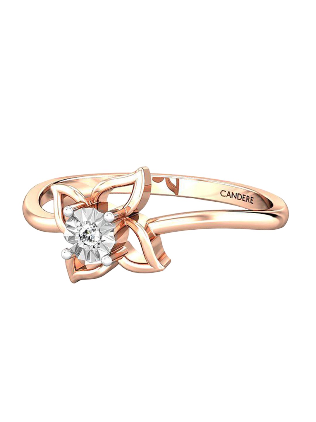 

CANDERE A KALYAN JEWELLERS COMPANY Diamond-Studded 18KT Rose Gold Ring 1.6 g
