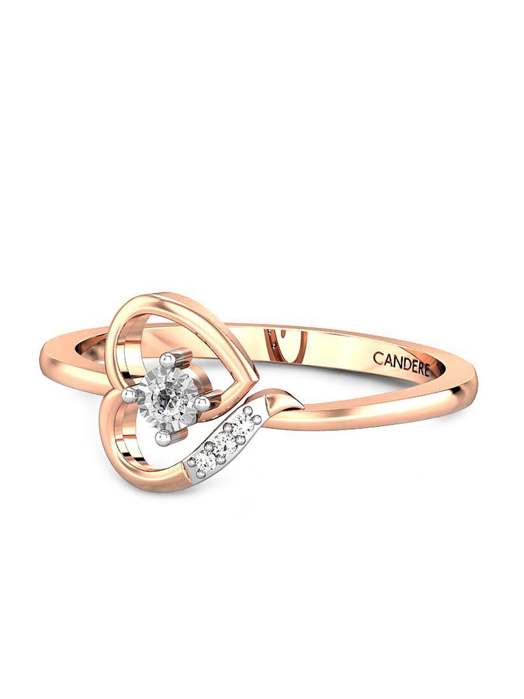 

CANDERE A KALYAN JEWELLERS COMPANY 18KT Rose Gold Diamond Finger Ring 1.75 g