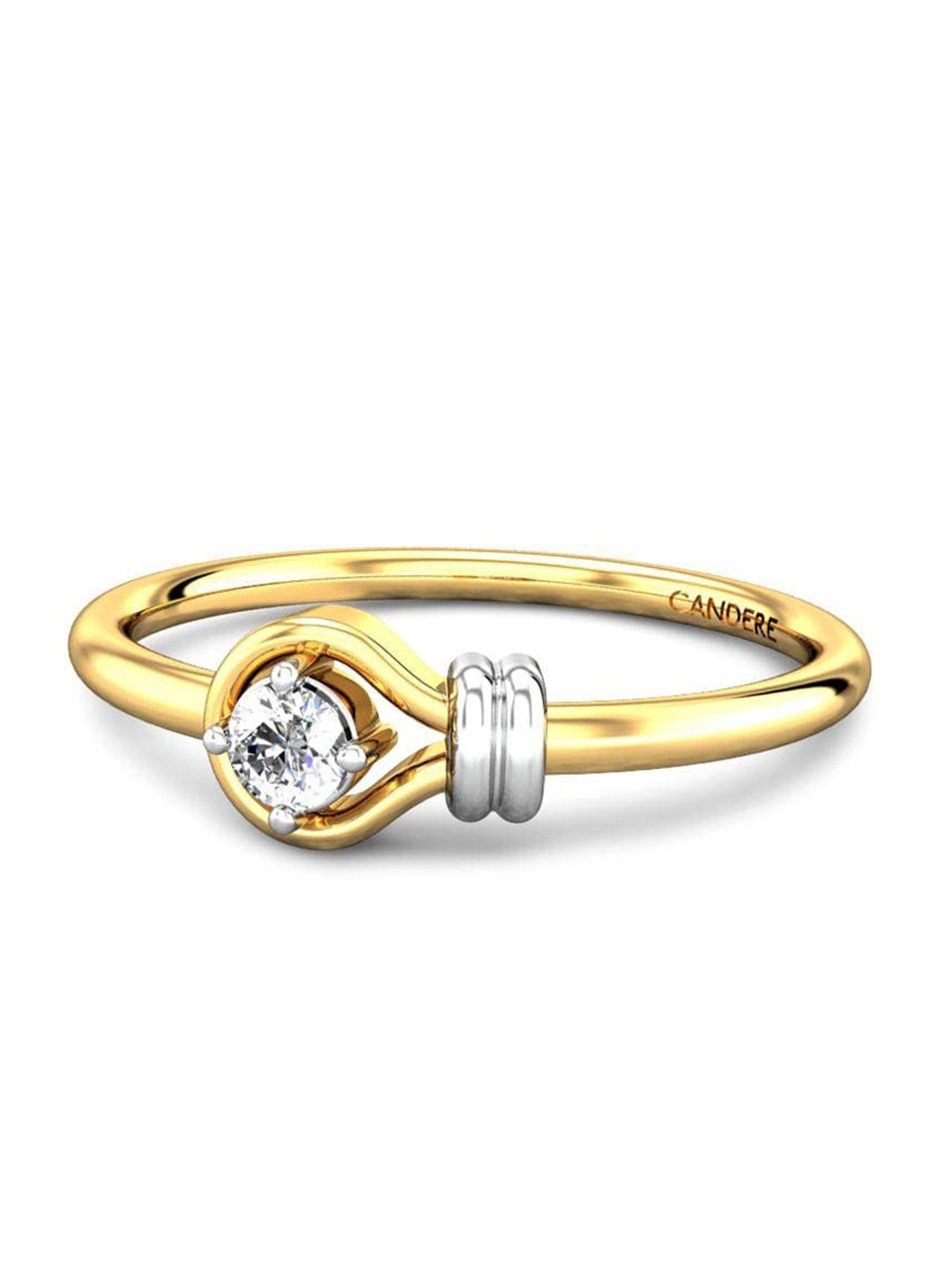 

CANDERE A KALYAN JEWELLERS COMPANY Diamond-Studded 14KT Gold Ring-1.22 g