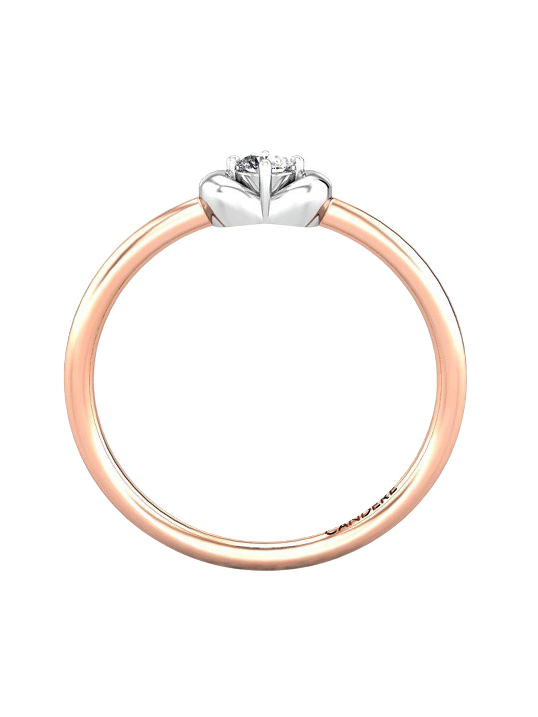 

CANDERE A KALYAN JEWELLERS COMPANY 18KT Rose Gold Diamond Finger Ring-1.51 g