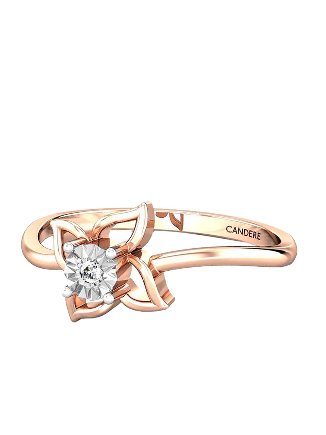 

CANDERE A KALYAN JEWELLERS COMPANY Diamond-Studded 14KT Rose Gold Ring-1.55 gm
