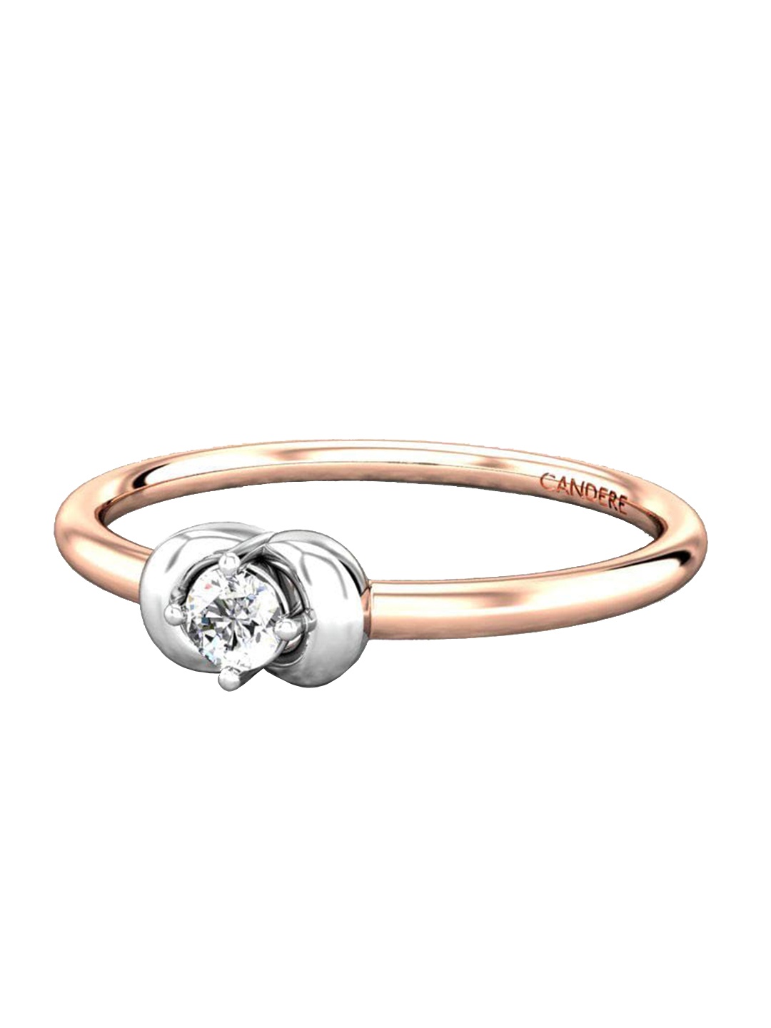 

CANDERE A KALYAN JEWELLERS COMPANY Diamond-Studded 18KT Rose Gold Ring